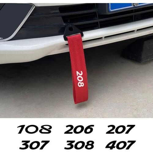 Car Towing Rope Trailer Racing Tow Strap For Peugeot 206 207 301 208 307 308 407 508 2008 3008 107 306 Decoration Accessories