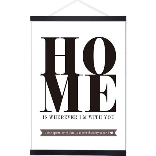 60cm wood hanging scrolls painting magnetic core hanging clip,Solid Frame Hanger for poster photo picture Simple Nordic style