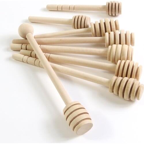 1PCS Wood Honey Splash Bar 8CM 10CM 10.5CM Mini Jam Coffee Milk Stirring Rod Dipper Hammer Stick Beekeeping Bees Tools Supplies