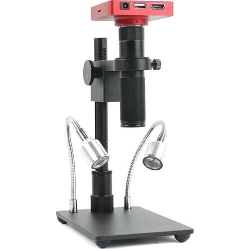 HDMI USB 37MP 1080P TF Video Recorder Microscope Camera + MINI Stand + Zoom 130x C Mount Lens For Lab PCB IC BGA Repair