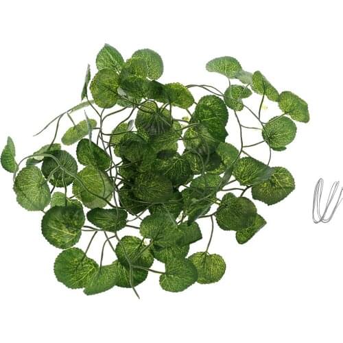 Artificial Vine Reptile Terrarium Box Habitat Decoration Lizard Green Fake Leaves