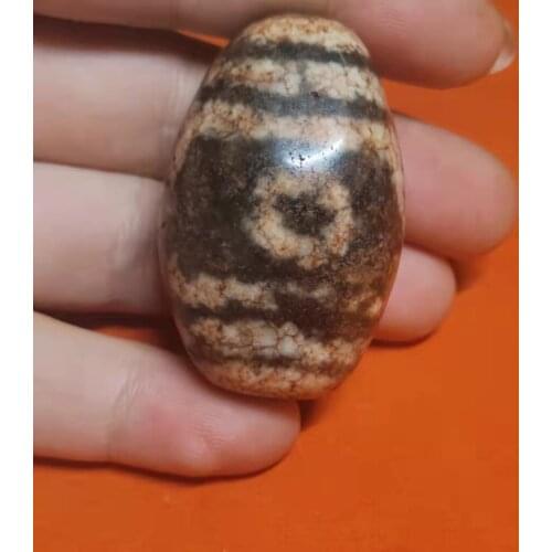 Natural Agate Dzi A Look At The Patron Totem Tibetan Patina Orange Peel Loose Jewelry Accessories Old Material DIY Pendant