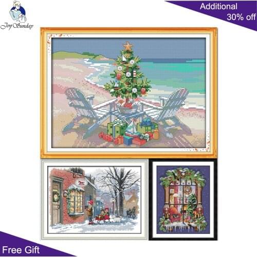 Your Gift Christmas Decorations Home F549 F715 F813 Christmas Wishes Tree Window Merry Needlework Needlepoint Cross Stitch Kits