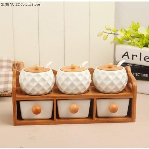 Ceramic Seasoning Bottle Seasoning Jar Storage Box Salt Shaker Sugar MSG Seasoning Box 320ML Large Capacity Kitchen Supplies