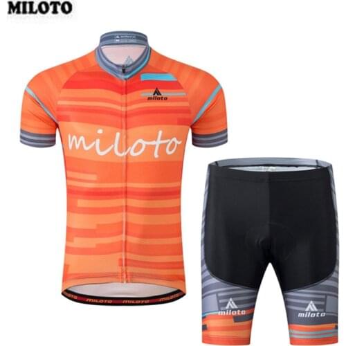MILOTO Team Mens Cycling Jersey Set Cyclist Bike Bicycle Clothing Outdoor Sportwear Short Sleeve Jersey Bib Tight Shorts S-4XL
