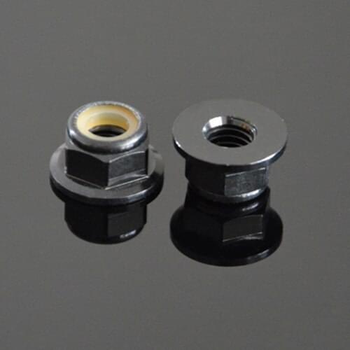 M2 M3 M4 M5 M6 6061 Aluminum alloy nut nylon self-locking flange nuts screw cap "Black" color High Quality