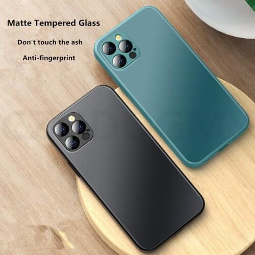 10pcs/Lot Matte Tempered Glass Phone Case For iPhone 12 Mini 11 Pro XR XS Max Liquid Silicone Edge