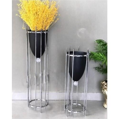 Nordic Metal Flower Pot luxury 2 Pcs 3 Color Creative Decorative Vase Iron Flower Stand Home Decoration Plant Pots Indoor Plant