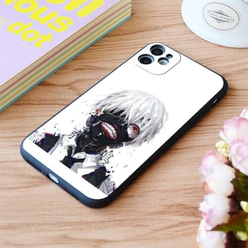 For iPhone Tokyo Ghoul Kaneki Manga Print Soft Matt Apple iPhone Case 6 7 8 11 12 Plus Pro X XR XS MAX SE