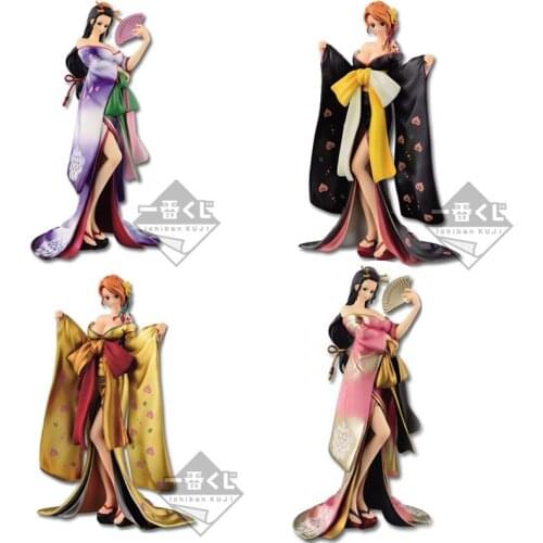 Bandai Original ONE PIECE Anime Figures Nami Nico.Robin Kimono Action Figure Collections Hand-Model Toys Gifts for Boys