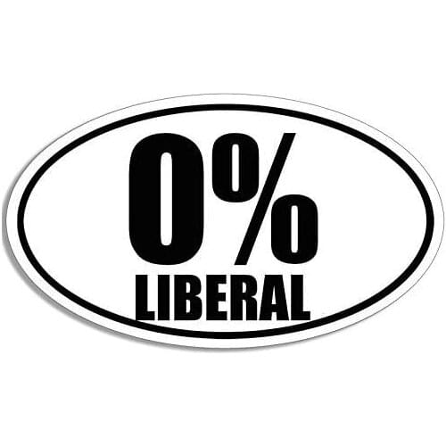 Oval 0% Percent Liberal Bumper Sticker (Conservative GOP Trump)