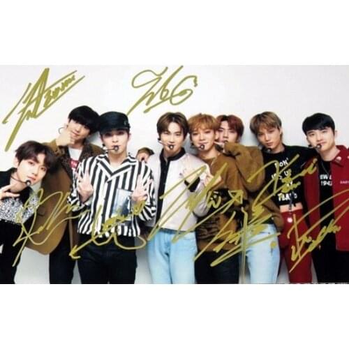 Signed EXO autographed group photo TDON`T MESS UP MY TEMPO 4*6 112018B