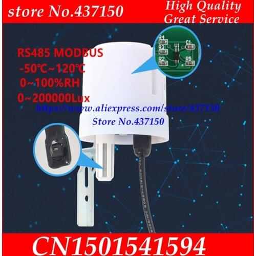 RS485 3 in 1 MODBUS RTU interface outdoor temperature and humidity, illuminance integrated sensor