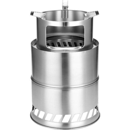 Detachable Wood Stove Outdoor Camping Furnace Windproof Wood Sotve Bump Cooking Stainless Steel Furnace For Camping Picnic BBQ