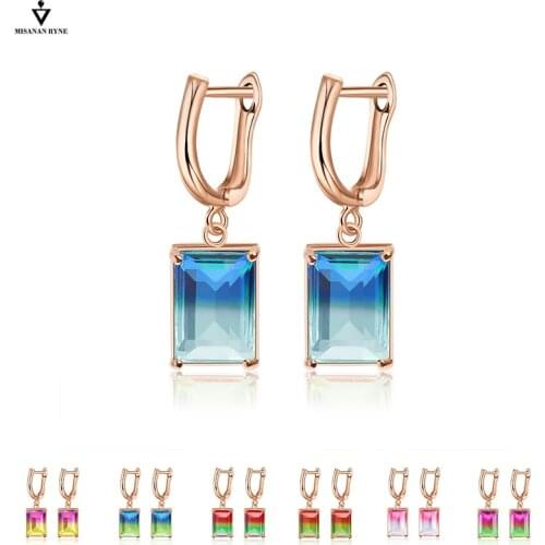 MISANANRYNE New Square Imitation Crystal Dangle Earrings Temperament Personality For Women Wedding Party Fashion Jewelry