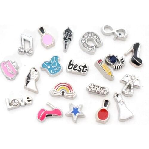 Mixed Random Style Enamel Floating Charms Small DIY Locket Accessories For Memory Living Locket Jewelry Making