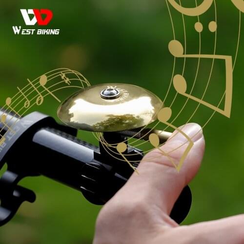 WEST BIKING Vintage Copper Bicycle Bell Classical Handlebar Ring Clear Sound MTB Road Bicycle Horn Cycling Alarm Accessories