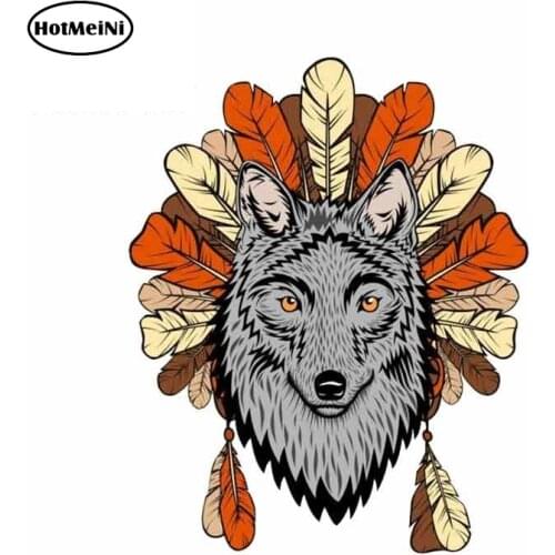 HotMeiNi 13cm x 10.6cm for Celebrity-inspired Wolf Cartoon Funny Car Stickers Bumper Trunk Truck Graphics Car Accessories