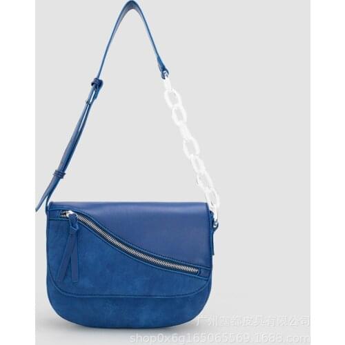 2021 Female Bag New Niche Designer Popular Acrylic Chain Zipper Decoration Patchwork Three-dimensional Shoulder Cross-ody Bag