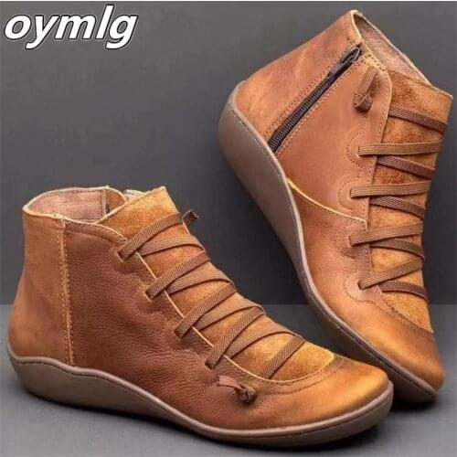 Women Winter Boots 2019 Comfortable Chaussure Homme Casual Flat Boots Women Microfiber Leather Winter Autumn Hiking Ankle Boot