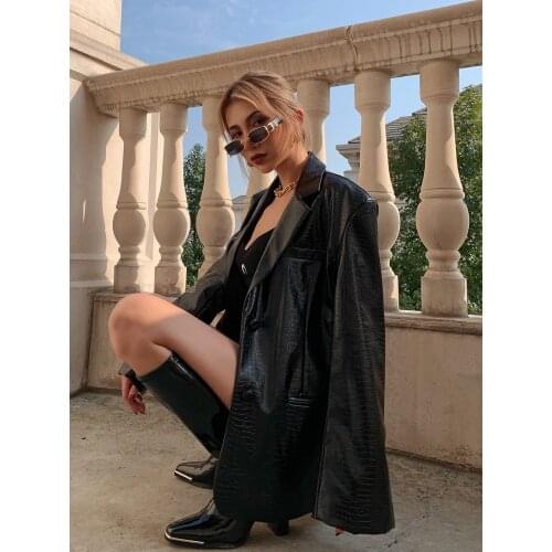 Woman Crocodile Leather Blazer Outwear