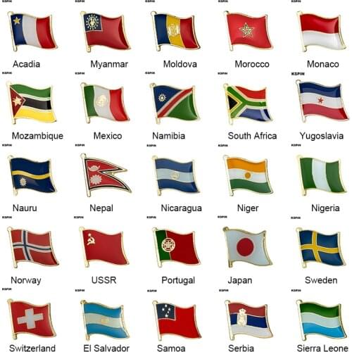 Country Flag Badge Flag Brooch National Flag Lapel Pin International Travel Pins Collections