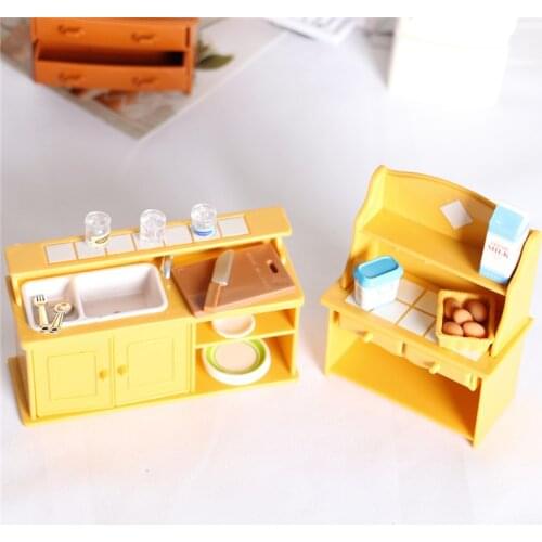 1/12 Dollhouse Miniature Plastic Kitchen Furniture Diy Dolls House Accessories