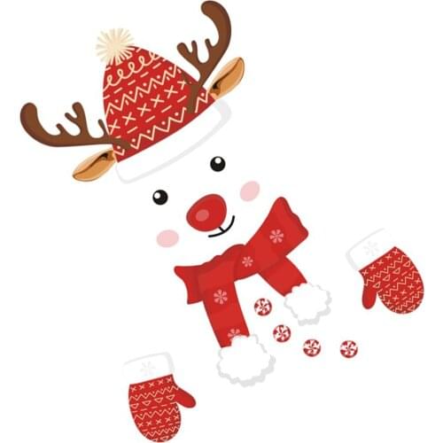 1 Pc Snowman Glass Sticker Self-adhesive Fridge Paster Lightweight Glass Paster