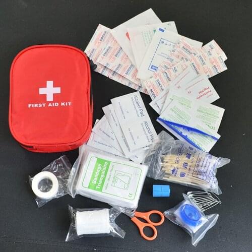 120Pcs/Pack First Aid Kit Camping Military Kits Large Shoulder Strap Portable Car Emergency Medical Bag Home Travel Outdoor