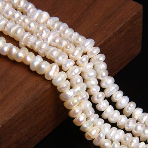 14" Natural White Freshwater Pearls Wholesale 4.4 mm Keshi Baroque Pearls Beads For DIY Making Jewelry Women Necklace Bracelets