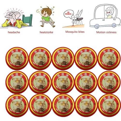 30pcs summer cooling oil Chinese Tiger Balm Red Refresh Oneself Treatment Of Influenza Cold Headache Relax Essential Oil