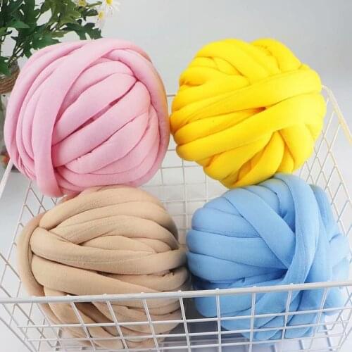 250g Super Thick Chunky Yarn Cotton Tube Yarn Merino Wool Alternative DIY Bulky Arm Knitting Blanket Hand Knitting Spin Yarn