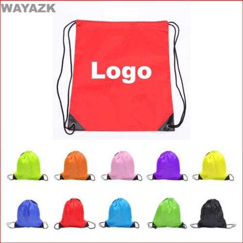 300pcs/lot) custom drawstring backpack bag with company logo printed as promotional gift