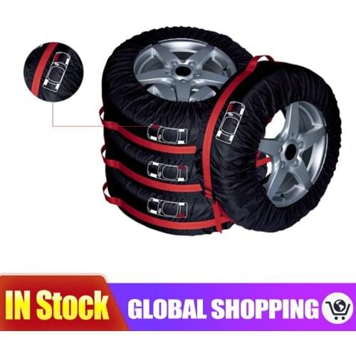 4Pcs Spare Tire Cover Case Polyester Winter and Summer Car Tire Storage Bags Auto Tyre Accessories Vehicle Wheel Protector