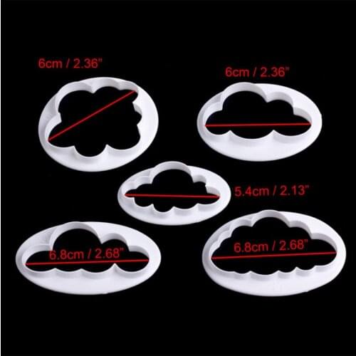 5Pcs/set Fondant Cutter Cloud Plastic Cake Cookie Buscuit Cutter Fondant Mold Fondant Cake Decorating Tools Sugar Craft