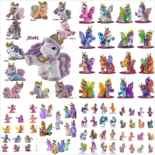 50pcs/lot Big 5CM Many Styles Simba Filly Little Horse Rainbow Horse Unicorn Butterfly Stars Kid Animal Doll Christmas Toy
