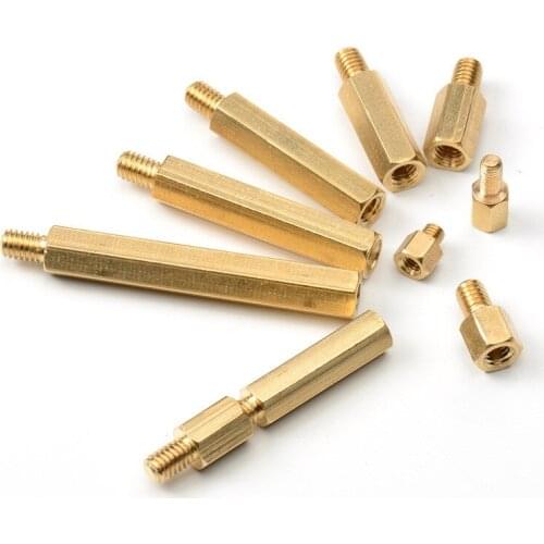50Pcs M4*6/7/8/10/12/15/18/20+6mm Hex head Brass Spacing Screws Threaded Pillar PCB Computer PC Motherboard StandOff Spacer