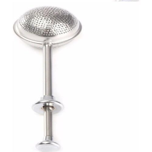 500PCS New Push Creative Stainless Steel Tea Leaf Loose Teaspoon Mesh Herb Strainer Spice Filter Infuser Ball
