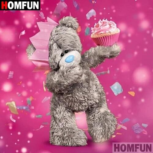HOMFUN 5D DIY Diamond Painting Full Square/Round Drill "Cartoon bear" 3D Embroidery Cross Stitch gift Home Decor A00471