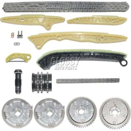 AP02 4pcs Camshaft Adjusters + Timing Chain Kit For Mercedes W203 W164 R171 R230 M272