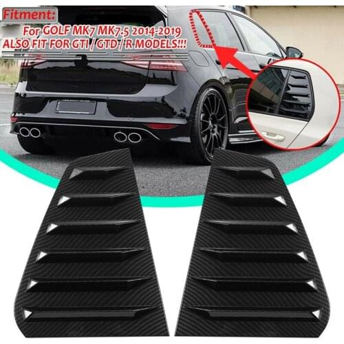 Car Rear Side Window Louvers, for Golf 7 R MK 7 7.5 2013-2020 Racing Style Window Blinds Air Vent Scoop Cover