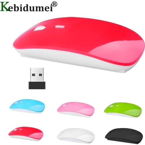 Kebidumei Wireless Optical Gaming Mouse USB 2.4GHz Receiver Mice Ultra Thin Slim For Mac Computer PC Laptop Desktop