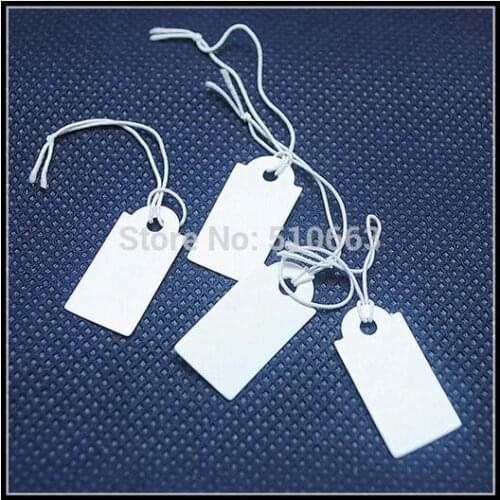 1000 pcs/lot paper price tags price labels for fashion jewelry beads accessories price tags size 26x13mm with elastic