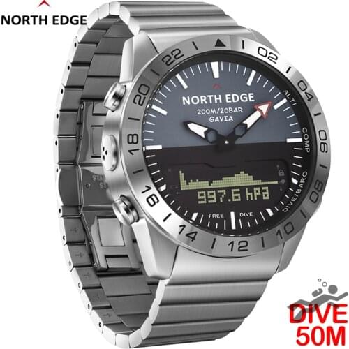 Men Dive Smart Digital watch Diving Swimming Watches Military Army Luxury Full Steel Waterproof 200m Altimeter Barometer Compass