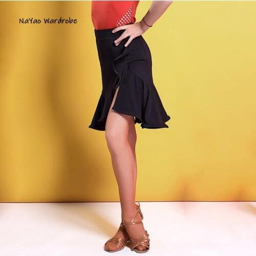 2021 New G2087 Kids Child Girls Latin Dance Dress Skirt Lotus Design Latin Dancing Clothes Belly Ballroom Tango Dresses