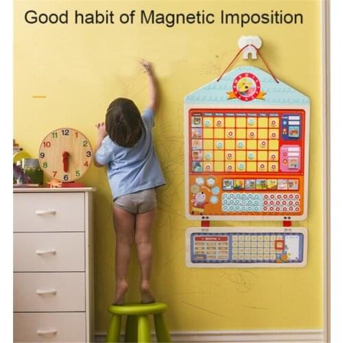 Baby Good Habit Board Responsibility Chart Self-discipline Table Drawing Board Wooden Drawing Toy Educational Baby Toys For Kids