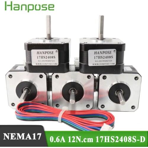 Free shipping 42BYGH (17HS2408S) motor 5pcs Nema 17 Stepper Motor 4-lead 28mm Nema17 Motor for CNC XYZ 3d printer motor