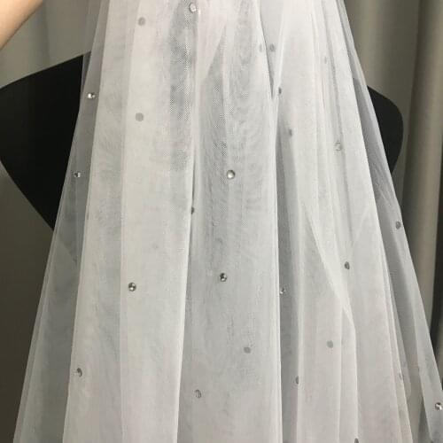 Two Layers Elegant short Wedding Veil crystal Bridal Veils white Ivory Wedding Accessories with Stone