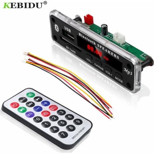 KEBIDU 5V 12V Wireless Bluetooth MP3 WMA Decoder Board Audio Module Support USB SD AUX FM Audio Radio Module For Car Accessories