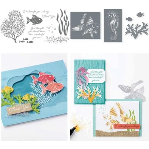 FISH Metal Cutting Dies and Stamps Stencils for DIY Scrapbooking Decorative Embossing DIY Paper Cards New Arrival 2021